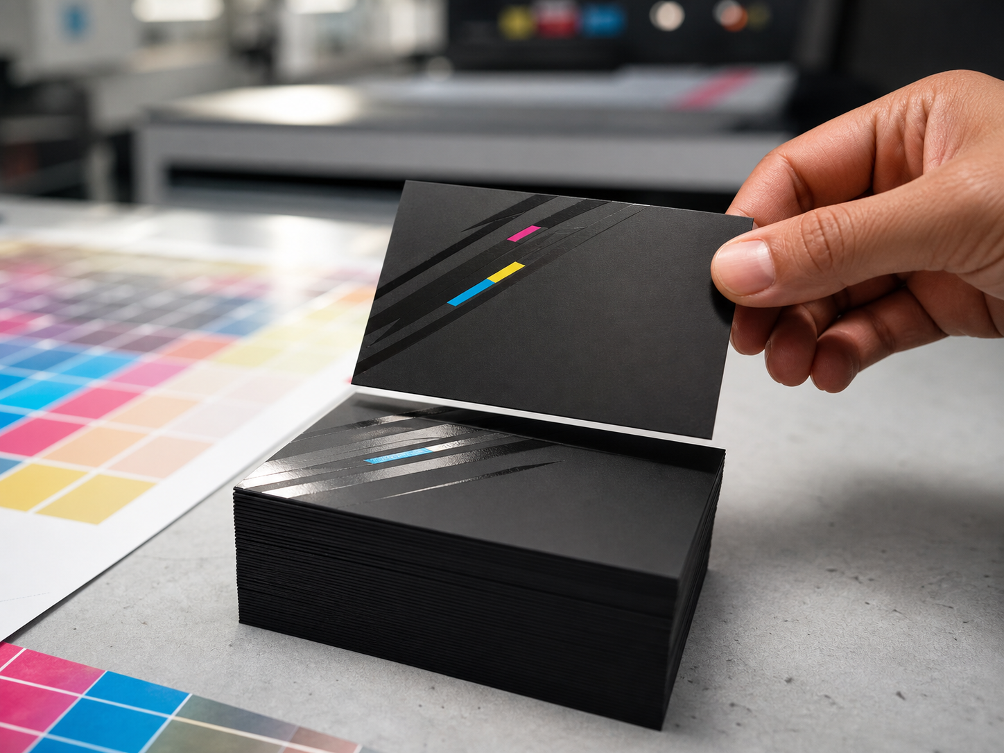 Tarjetas con barniz UV